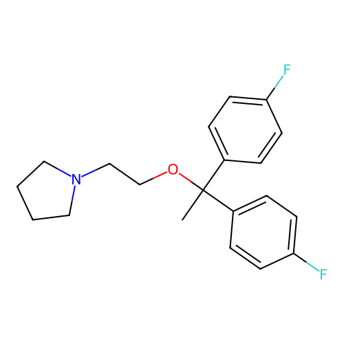 1-{2-[1,1-Bis(4-fluorophenyl)ethoxy]ethyl}pyrrolidine structure