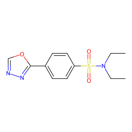 N,N-diethyl-4-(1,3,4-oxadiazol-2-yl)benzenesulfonamide structure