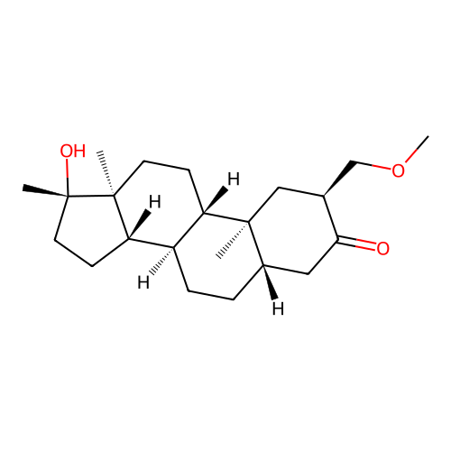 17beta-Hydroxy-2alpha-(methoxymethyl)-17-methyl-5alpha-androstan-3-one structure