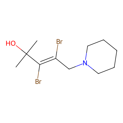 3-Penten-2-ol, 3,4-dibromo-2-methyl-5-(1-piperidinyl)- structure