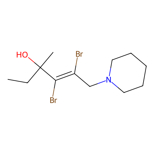 4-Hexen-3-ol, 4,5-dibromo-3-methyl-6-(1-piperidinyl)- structure