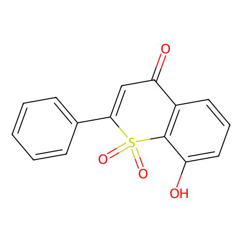 8-Hydroxy-2-phenyl-4H-1-benzothiopyran-4-one-1,1-dioxide structure