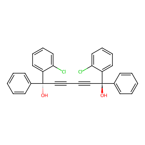 (1S,6S)-1,6-bis(2-chlorophenyl)-1,6-diphenylhexa-2,4-diyne-1,6-diol structure
