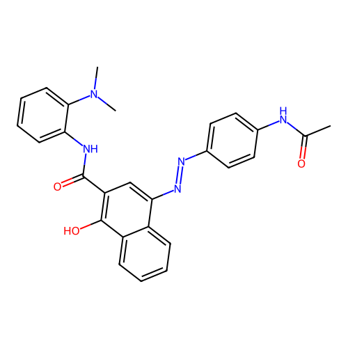 4-((4-(Acetylamino)PH)diazenyl)-N-(2-(dimethylamino)PH)-1-hydroxy-2-naphthamide structure