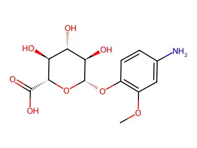 beta-D-Glucopyranosiduronic acid, 4-amino-2-methoxyphenyl structure