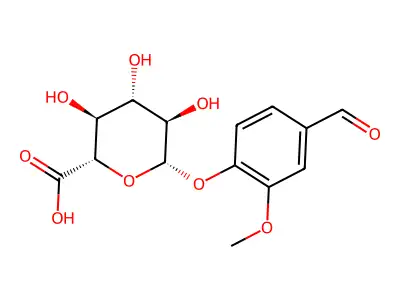 beta-D-Glucopyranosiduronic acid, 4-formyl-2-methylphenyl structure