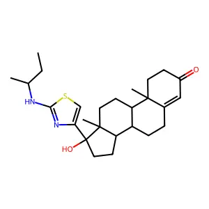 Androst-4-en-3-one, 17-beta-(2-(sec-butylamino)-4-thiazolyl)-17-alpha-hydroxy- structure