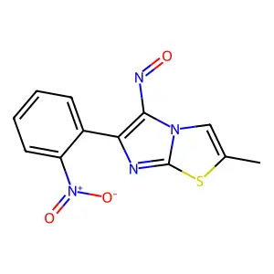 Imidazo(2,1-b)thiazole, 2-methyl-6-(nitrophenyl)-5-nitroso- structure