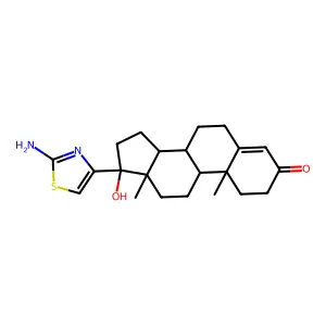 Androst-4-en-3-one, 17-beta-(2-amino-4-thiazolyl)-17-alpha-hydroxy- structure