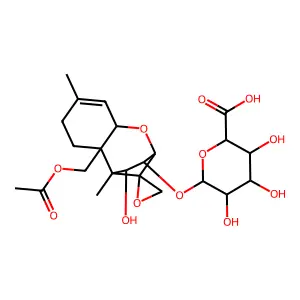 (2S,3S,4R,5R,6R)-6-[(1S,2R,7R,9R)-2-(acetyloxymethyl)-11-hydroxy-1,5-dimethylspiro[8-oxatricyclo[7.2.1.02,7]dodec-5-ene-12,2'-oxirane]-10-yl]oxy-3,4,5-trihydroxyoxane-2-carboxylic acid structure