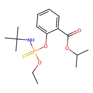 Propan-2-yl 2-((tert-butylamino)-ethoxyphosphinothioyl)oxybenzoate structure