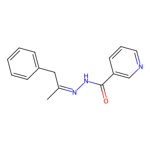 3-Pyridinecarboxylic acid, 2-(1-methyl-2-phenylethylidene)hydrazide structure