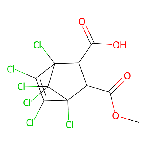 1,2,3,4,7,7-hexachloro-5-methoxycarbonylbicyclo[2.2.1]hept-2 structure