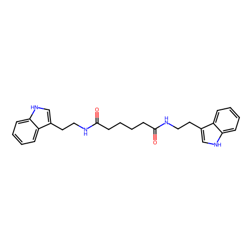 Hexanediamide, N,N'-bis[2-(1H-indol-3-yl)ethyl]- structure