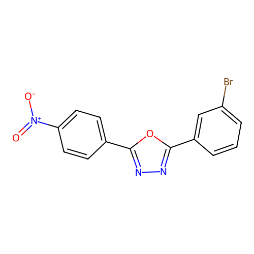 2-(3-Bromophenyl)-5-(4-nitrophenyl)-1,3,4-oxadiazole structure