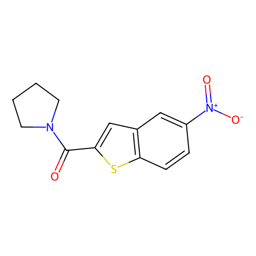 (5-Nitrobenzo[b]thiophen-2-yl)(pyrrolidin-1-yl)methanone structure