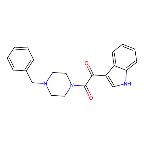 1-(4-benzylpiperazin-1-yl)-2-(1H-indol-3-yl)ethane-1,2-dione structure