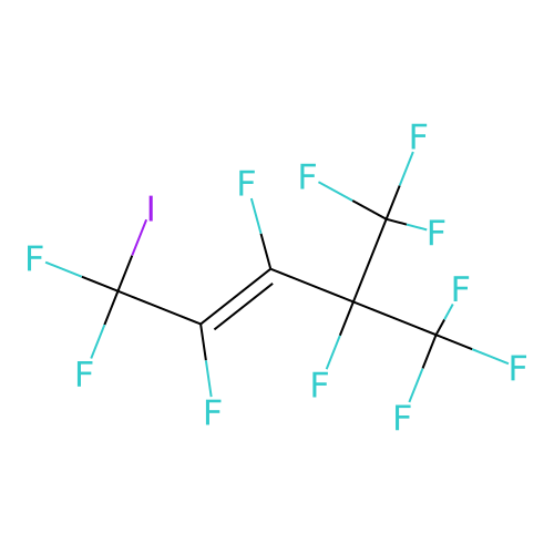 (E)-1,1,2,3,4,5,5,5-octafluoro-1-iodo-4-(trifluoromethyl)pent-2-ene structure