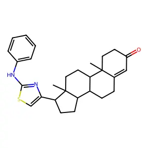 Androst-4-en-3-one, 17-beta-(2-anilino-4-thiazolyl)- structure