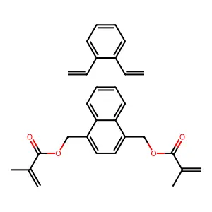 1,4-Di-(methacryloyloxymethyl)naphthalene-divinylbenzene copolymer structure