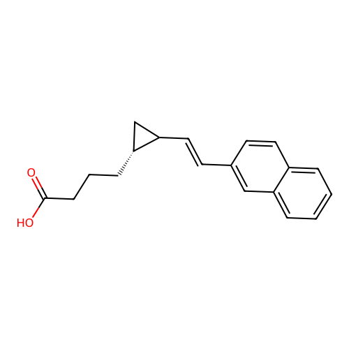 8-(2-Naphthyl)-5,6-trans-5,6-methano-7-octenoic acid structure