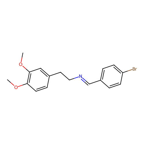 (4-Bromo-benzylidene)-(2-(3,4-dimethoxy-phenyl)-ethyl)-amine structure