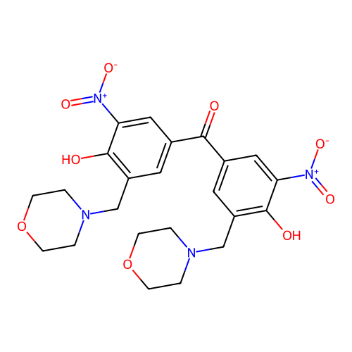 Bis{4-hydroxy-3-[(morpholin-4-yl)methyl]-5-nitrophenyl}methanone structure