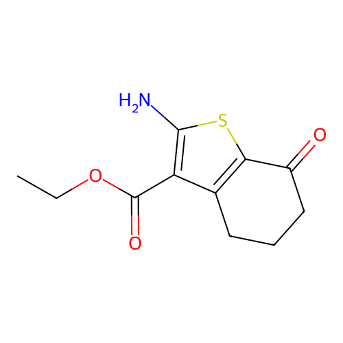 Ethyl 2-amino-7-oxo-4,5,6,7-tetrahydro-1-benzothiophene-3-carboxylate structure