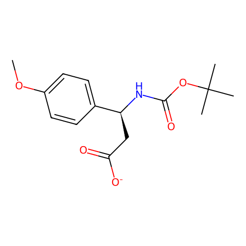 (3S)-3-(4-methoxyphenyl)-3-[(2-methylpropan-2-yl)oxycarbonylamino]propanoate structure