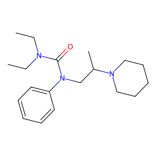 Urea, 1,1-diethyl-3-phenyl-3-(2-piperidinopropyl)- structure