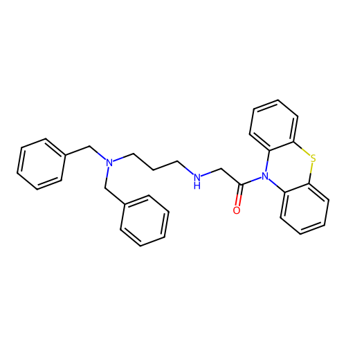 Phenothiazine, 10-(N-(3-(dibenzylamino)propyl)glycyl)- structure