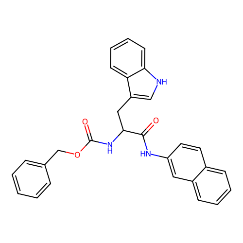 benzyl 1-(1H-indol-3-ylmethyl)-2-(2-naphthylamino)-2-oxoethylcarbamate structure