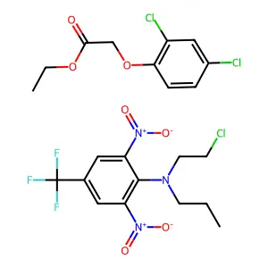 Fluchloralin-2,4-D ethyl ester mixt. structure