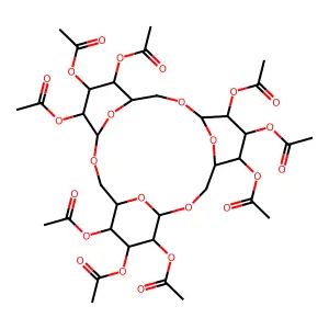 O-glucopyranosyl(1-6)(3) 1,6''-anhydride nonaacetate structure