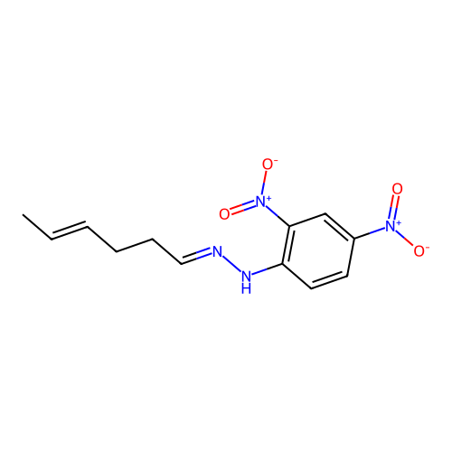 N-(hex-4-enylideneamino)-2,4-dinitroaniline structure