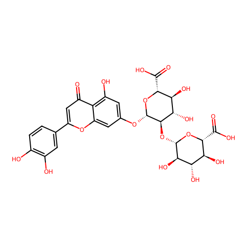luteolin-7-O-(beta-D-glucuronosyl-(1->2)-beta-D-glucuronide) structure