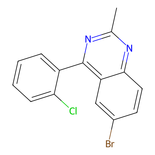 Quinazoline, 6-bromo-4-(2-chlorophenyl)-2-methyl- structure