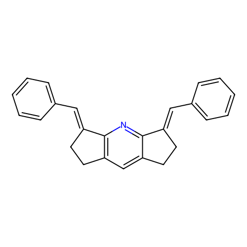 (3E,5E)-3,5-dibenzylidene-1,2,3,5,6,7-hexahydrodicyclopenta[b,e]pyridine structure