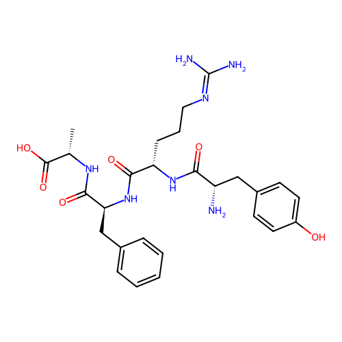 Tyrosyl-arginyl-phenylalanyl-alanine structure