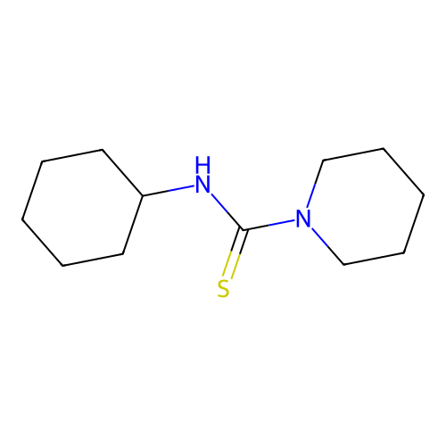N-cyclohexylpiperidine-1-carbothioamide structure