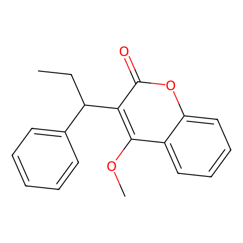 2H-1-Benzopyran-2-one, 4-methoxy-3-(1-phenylpropyl)- structure