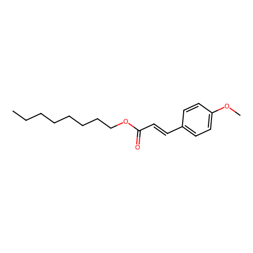 2-Propenoic acid, 3-(4-methoxyphenyl)-, octyl ester structure