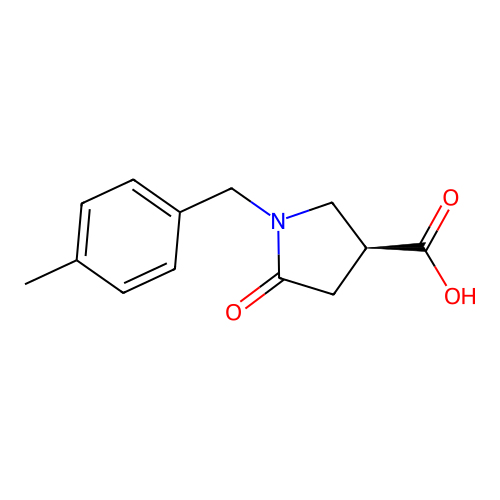 (3S)-1-[(4-methylphenyl)methyl]-5-oxopyrrolidine-3-carboxylic acid structure