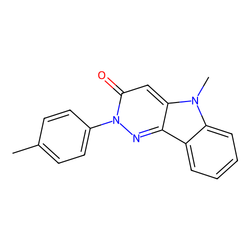 5-methyl-2-(4-methylphenyl)-2,5-dihydro-3H-pyridazino[4,3-b]indol-3-one structure