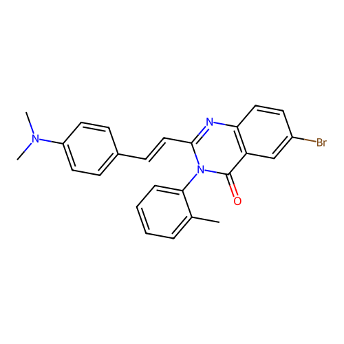 (E)-6-bromo-2-(4-(dimethylamino)styryl)-3-(o-tolyl)quinazolin-4(3H)-one structure