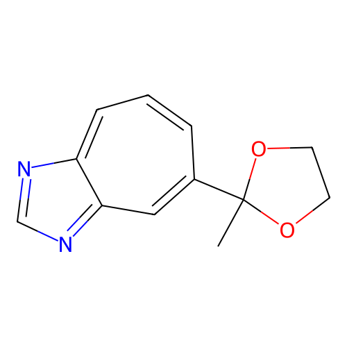 5-(1,1-Ethylenedioxyethyl)-1,3-diazaazulene structure