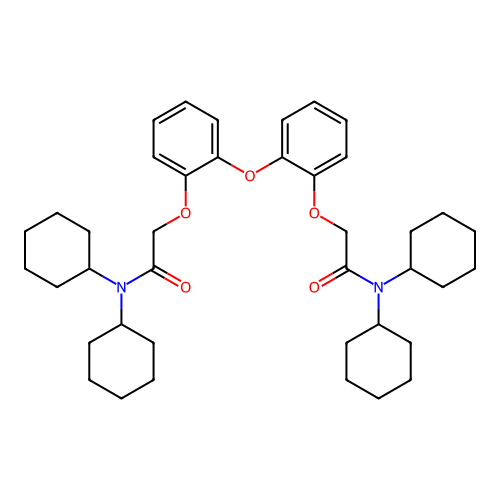 2,2'-{Oxybis[(2,1-phenylene)oxy]}bis(N,N-dicyclohexylacetamide) structure
