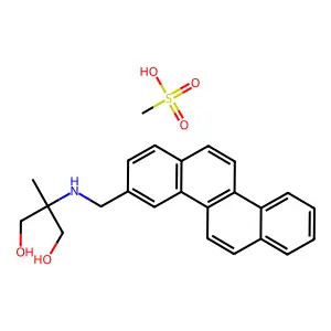1,3-propanediol, 2-((3-chrysenylmethyl)amino)-2-methyl-, methanesulfonate (salt) structure