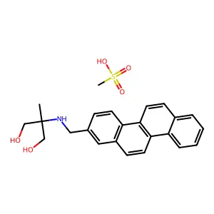 1,3-propanediol, 2-((2-chrysenylmethyl)amino)-2-methyl-, methanesulfonate (salt) structure