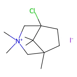 3-Azoniabicyclo(3.2.1)octane, 1-chloro-3,3,5,8,8-pentamethyl-, iodide structure
